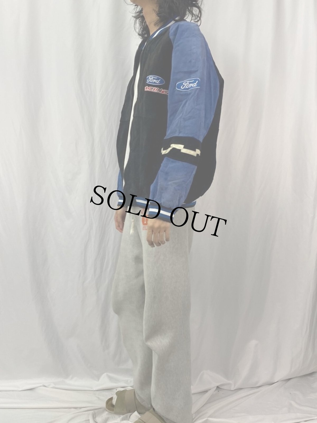 画像4: ESSEX "Ford Racing" スエードレーシングジャケット L (4)