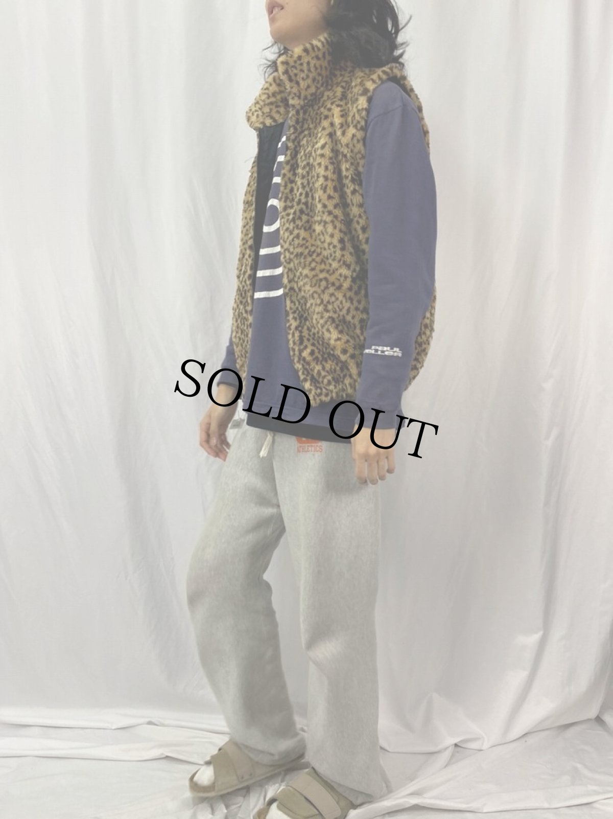 画像3: 80's〜 lew magram USA製 レオパード柄 フェイクファーベスト (3)