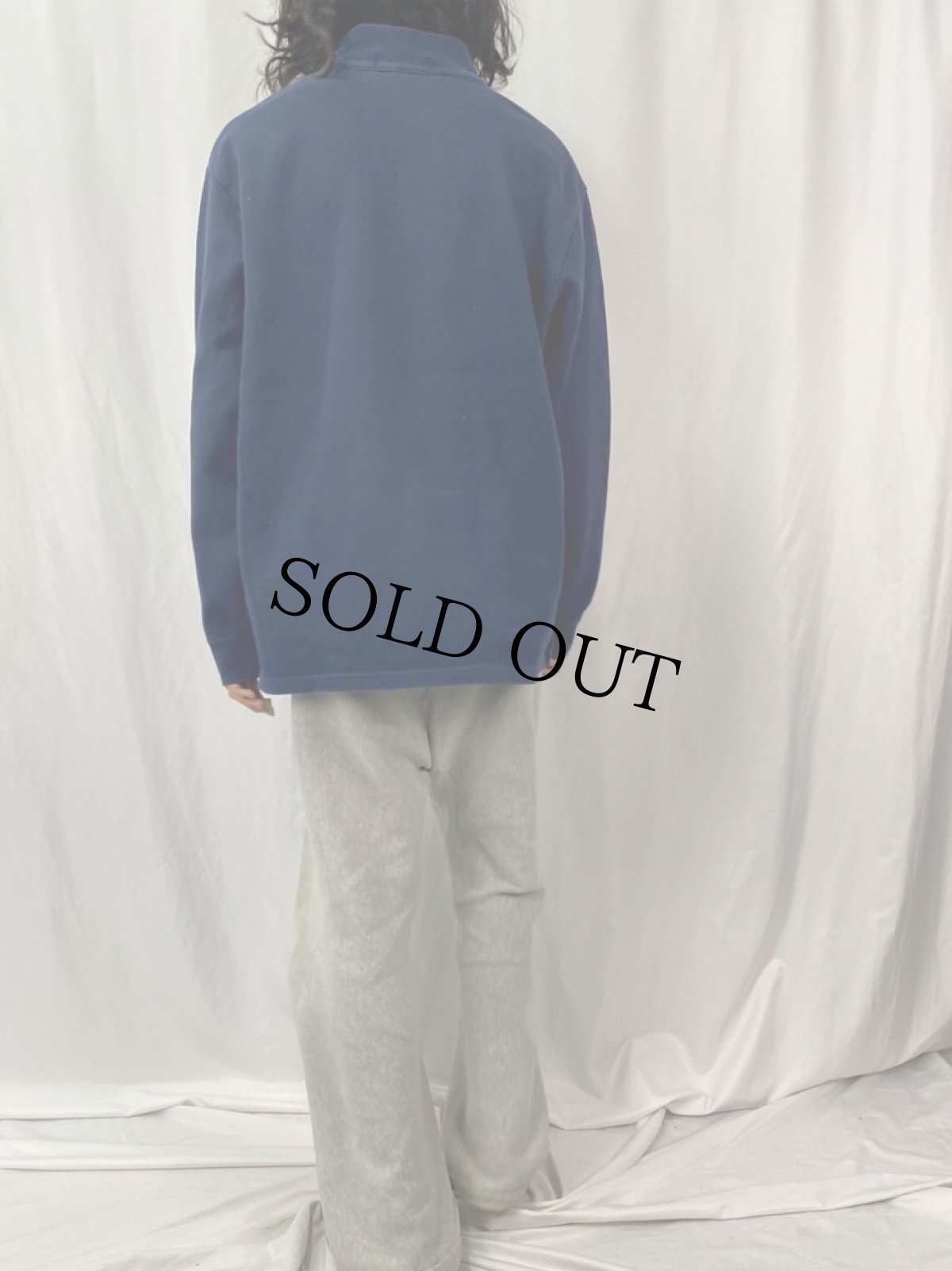 画像4: 90's POLO SPORT Ralph Lauren ハーフジップ リブスウェット XXL NAVY (4)