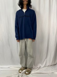 画像2: 90's POLO SPORT Ralph Lauren ハーフジップ リブスウェット XXL NAVY (2)