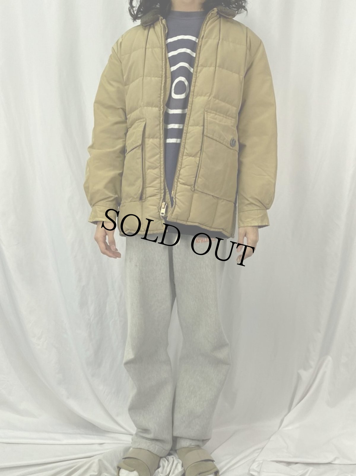 画像2: 70〜80's Eddie Bauer 襟ボア キルティングダウンジャケット (2)