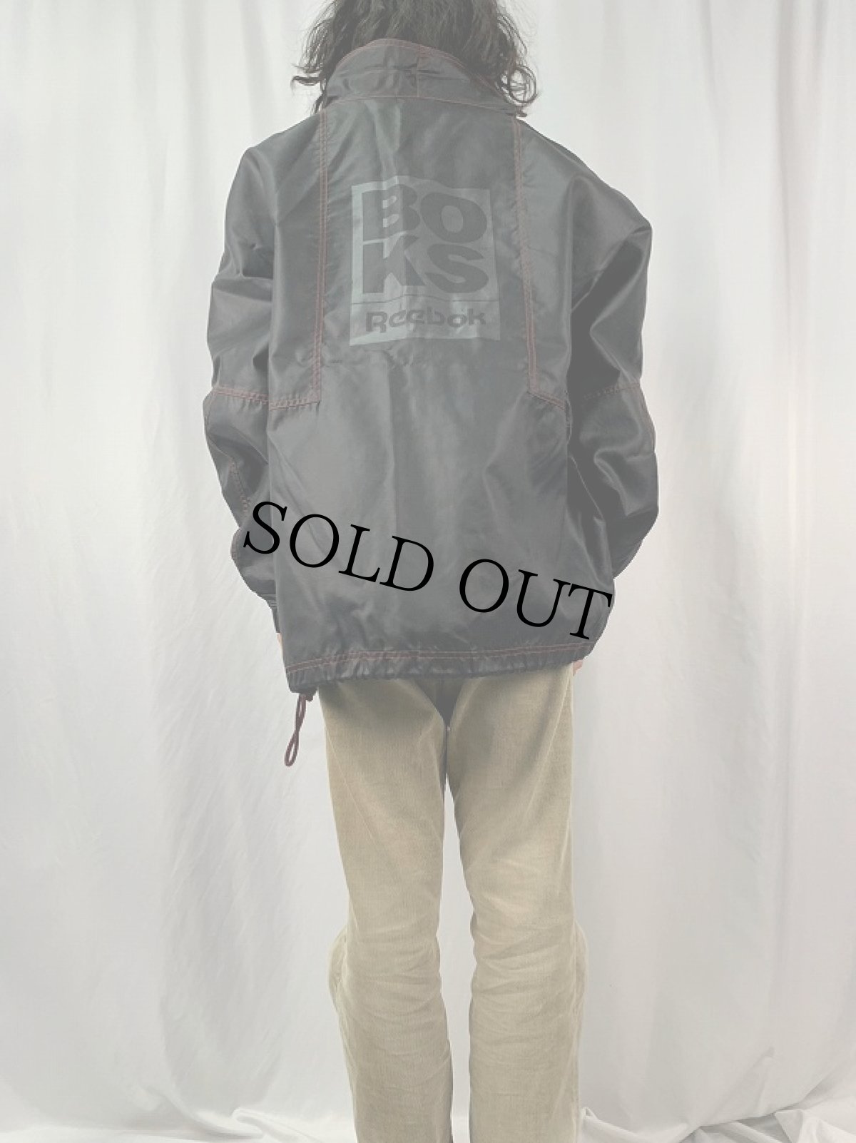 画像4: 90's Reebok BOKS ナイロンプルオーバージャケット XL (4)