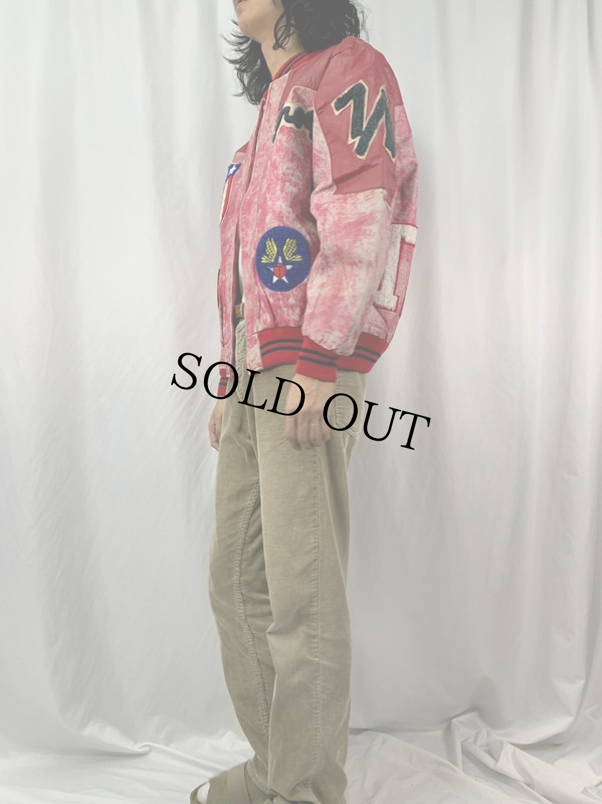 画像3: 80's WORLD OF TROOP パッチ付き レザースタジャン L (3)