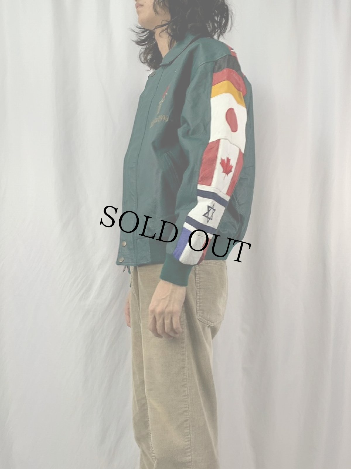 画像3: 90's AMERICAN TOONS "1996 Atlanta Olympic" レザースタジャン M (3)