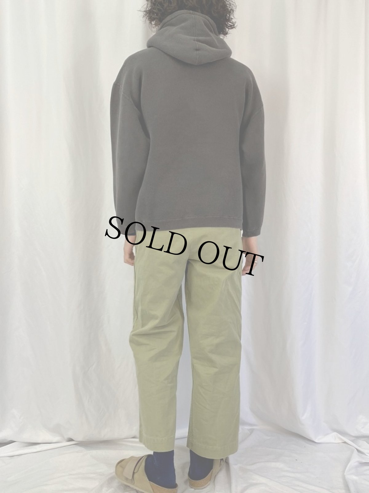 画像4: STUSSY ロゴ刺繍 スウェットフーディ L BLACK (4)