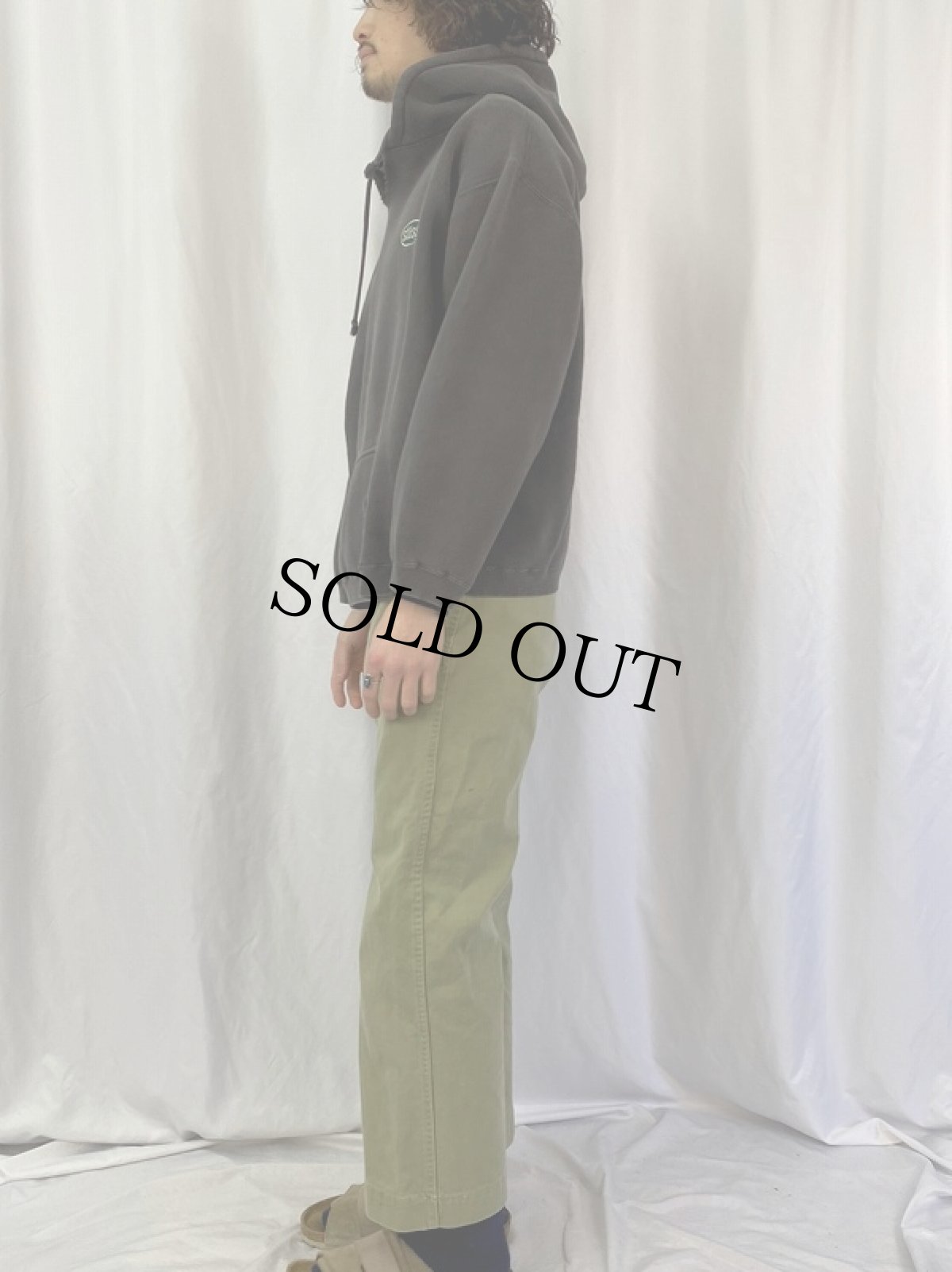 画像3: STUSSY ロゴ刺繍 スウェットフーディ L BLACK (3)