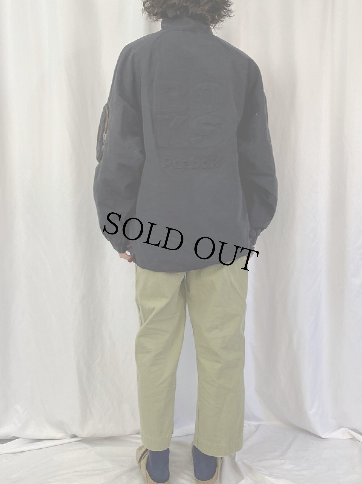 画像4: 90's Reebok BOKS エンボスロゴ レースアッププルオーバージャケット L (4)