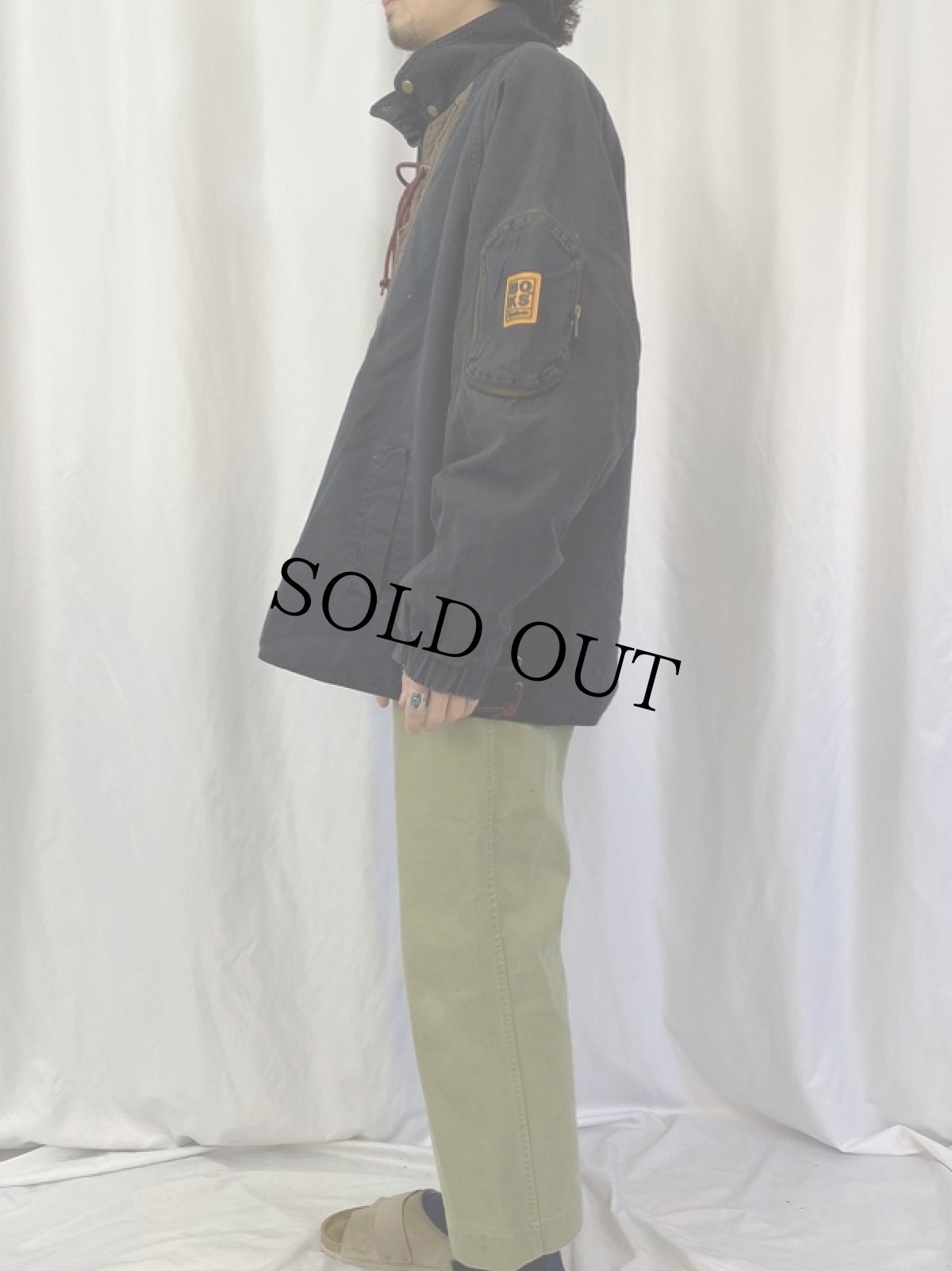 画像3: 90's Reebok BOKS エンボスロゴ レースアッププルオーバージャケット L (3)