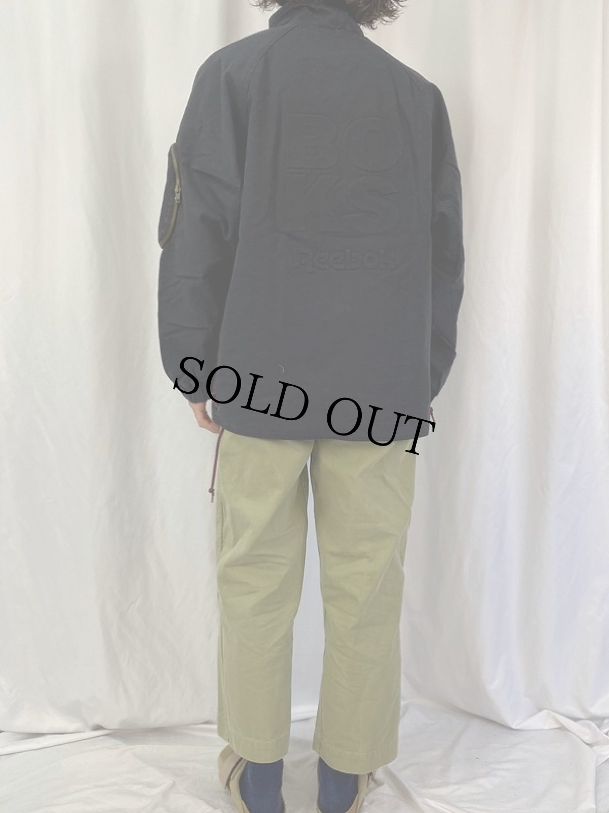 画像4: 90's Reebok BOKS エンボスロゴ レースアッププルオーバージャケット M (4)