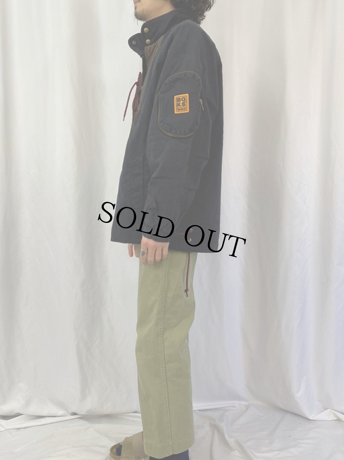 画像3: 90's Reebok BOKS エンボスロゴ レースアッププルオーバージャケット M (3)