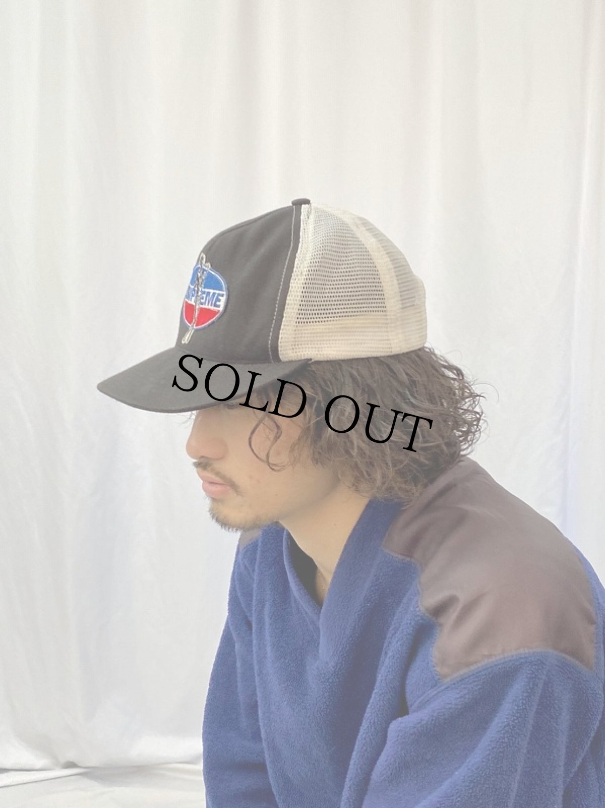 画像2: 17AW SUPREME × HYSTERIC GLAMOUR USA製 ロゴ刺繍 スナップバックメッシュキャップ (2)