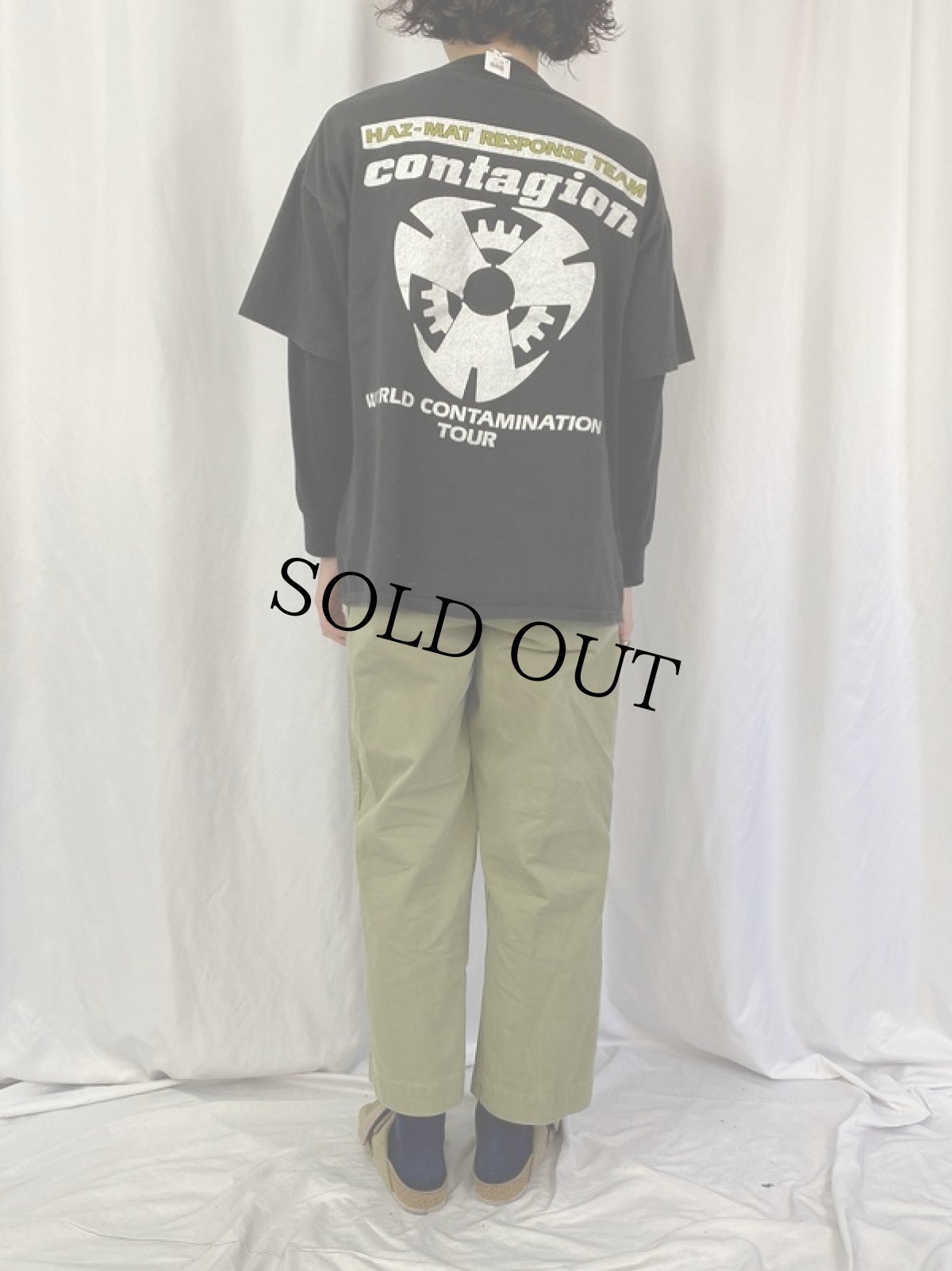 画像4: 90's Contagion インダストリアルロックバンドツアーTシャツ XL (4)