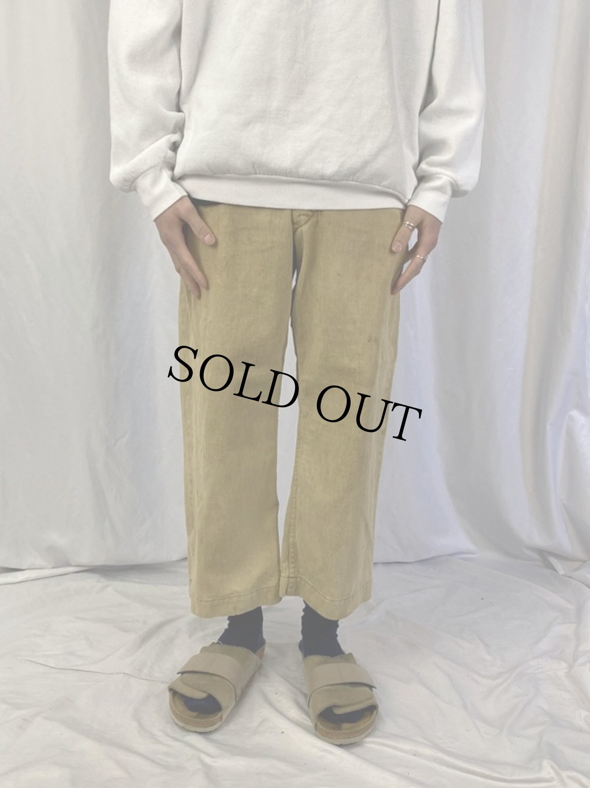 画像2: 40's Canadian Army ワークトラウザーズ W27 (2)