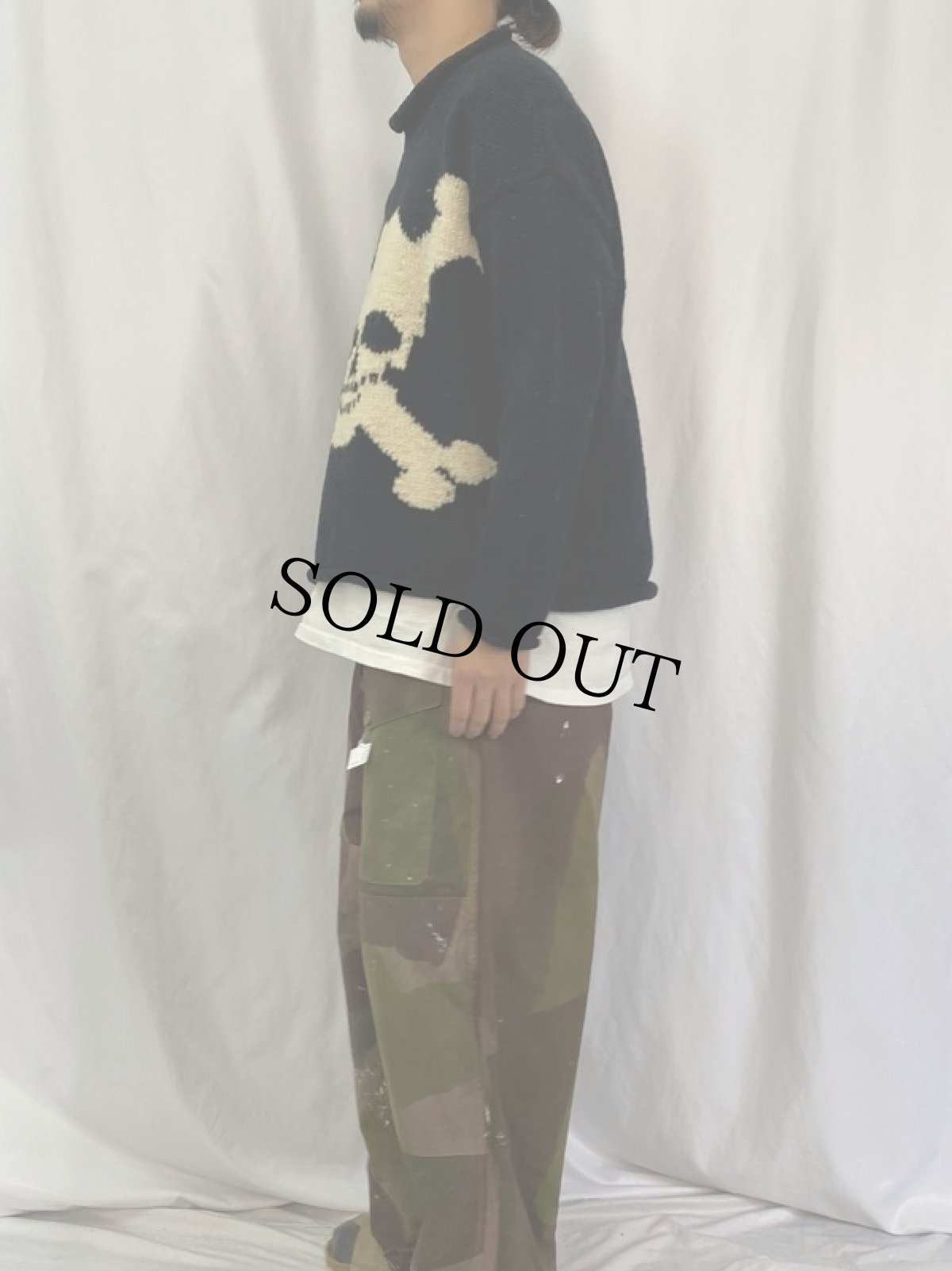 画像3: KAILAS NEPAL製 スカルデザイン ロールネックセーター M (3)