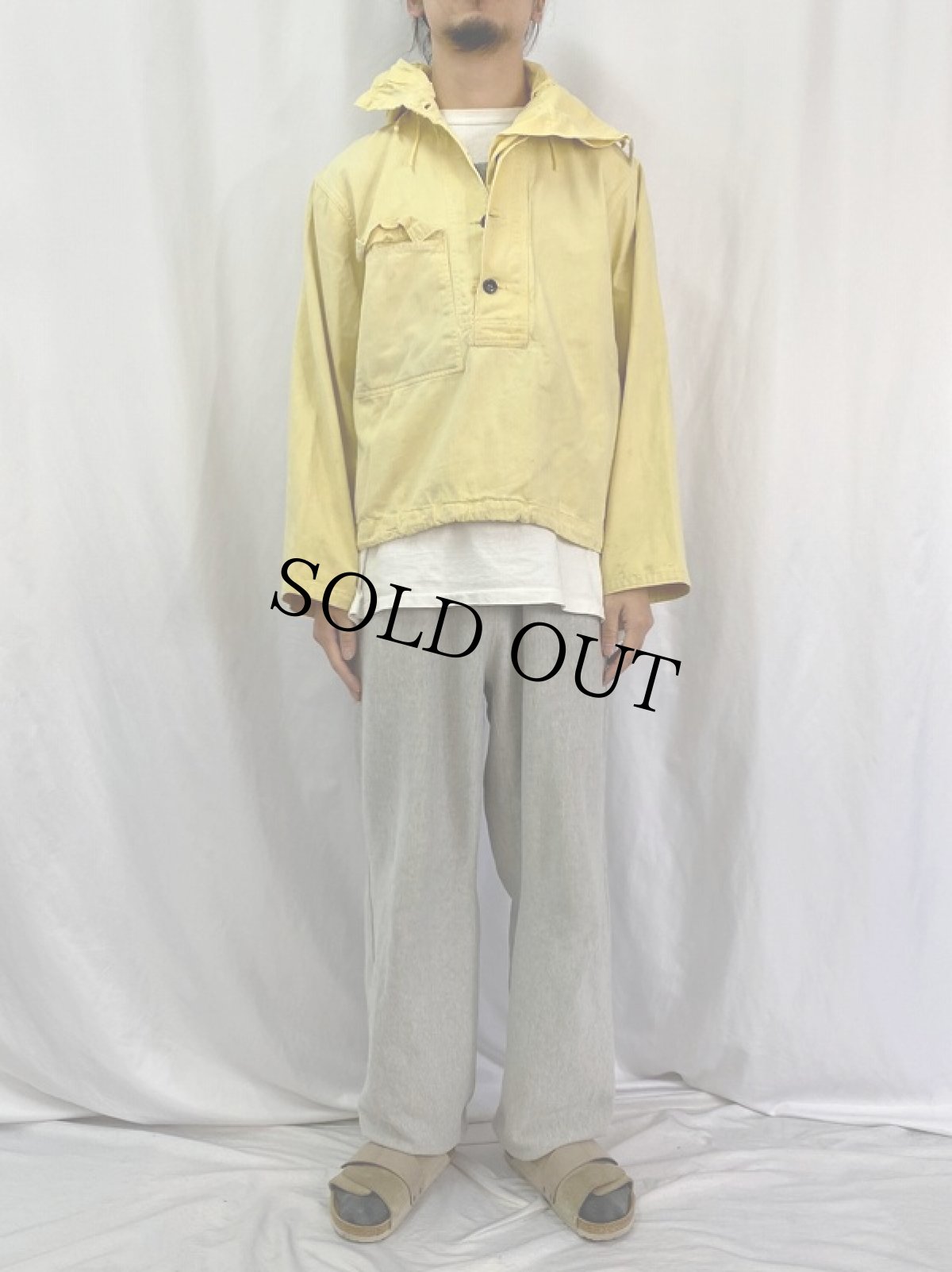 画像2: 40's U.S.NAVY サルベージパーカー 前期型 OVER DYE (2)