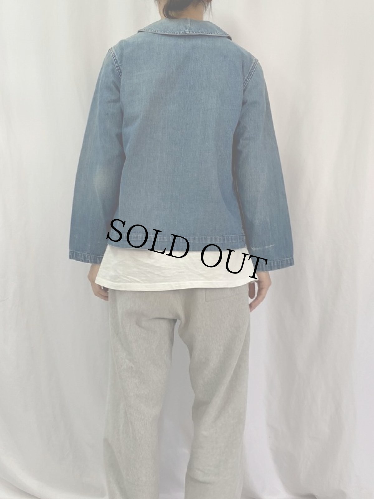 画像4: 40's U.S.NAVY ショールカラー デニムカバーオール (4)