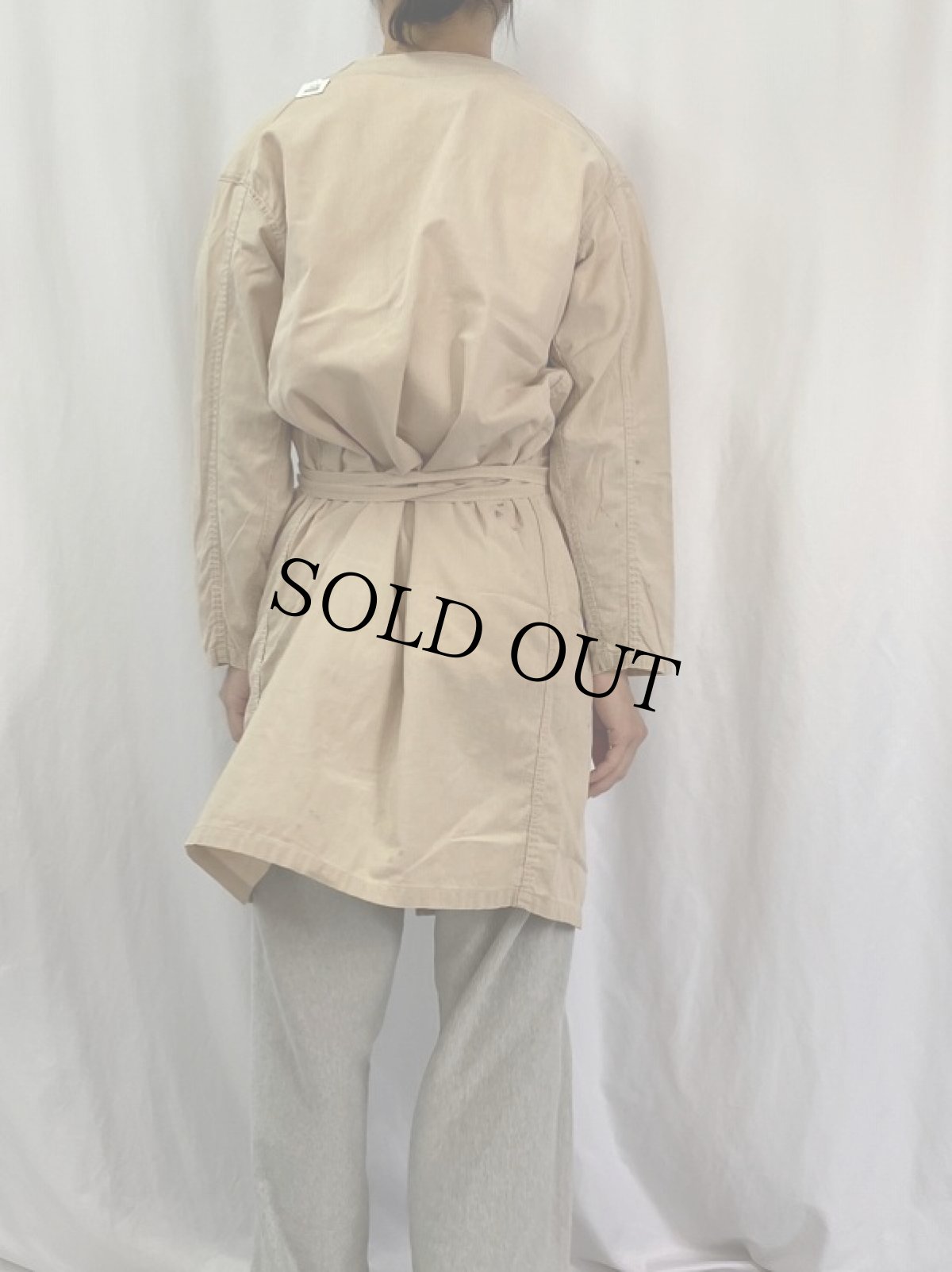 画像4: 40〜50's Hirsch Weis Mjg.Co. コットンリネン ラップコート (4)