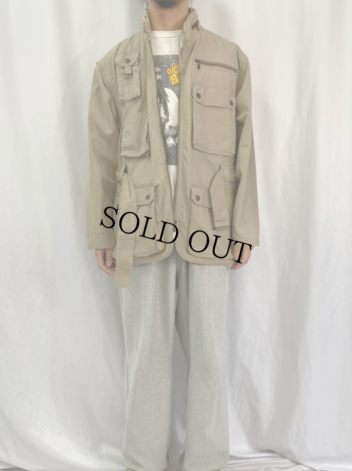 画像2: 90's BANANA REPUBLIC 2WAY フォトグラファージャケット M (2)