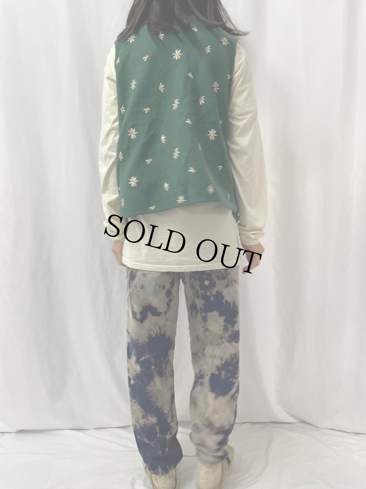 画像4: 花柄 ウールベスト SIZE42 (4)