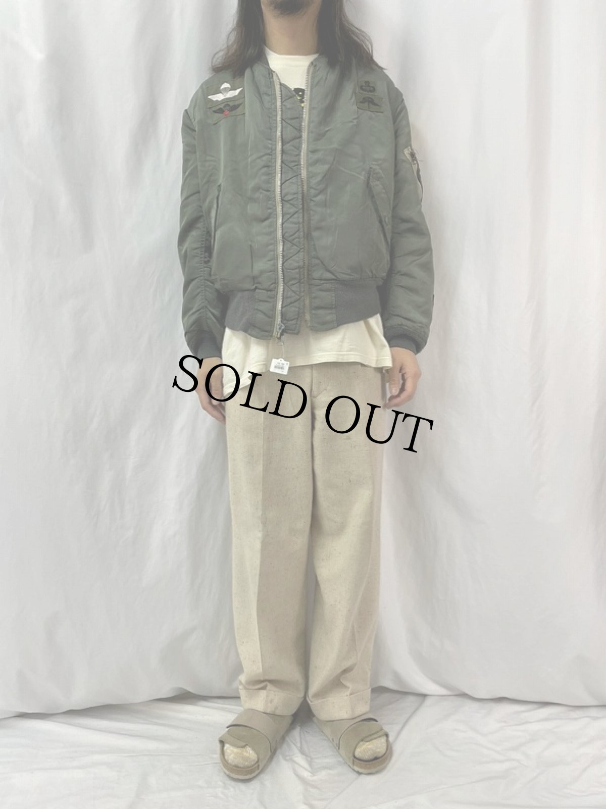 画像2: 70's USAF MA-1 E-Type パッチ付き フライトジャケット LARGE (2)