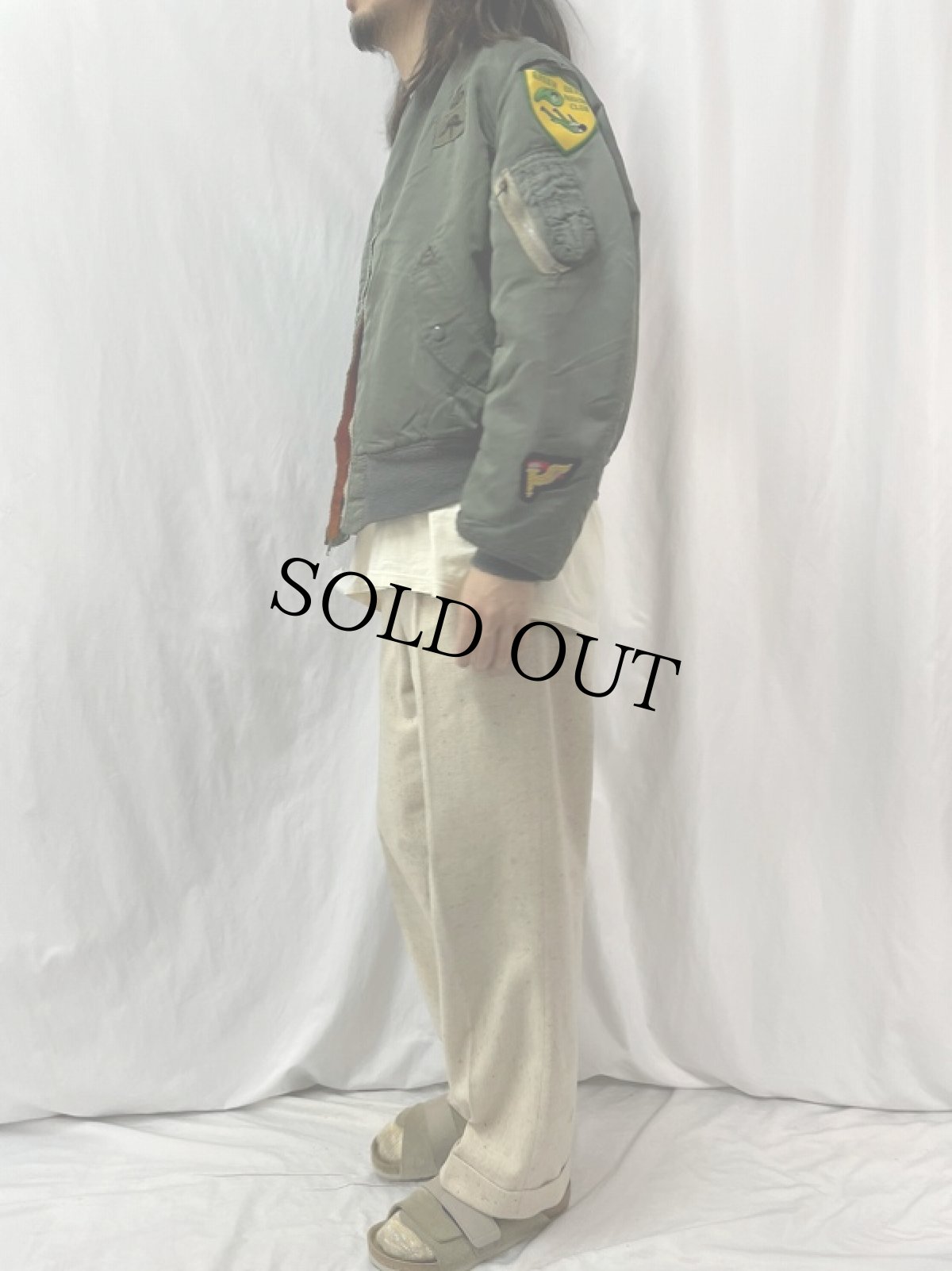 画像3: 70's USAF MA-1 E-Type パッチ付き フライトジャケット LARGE (3)