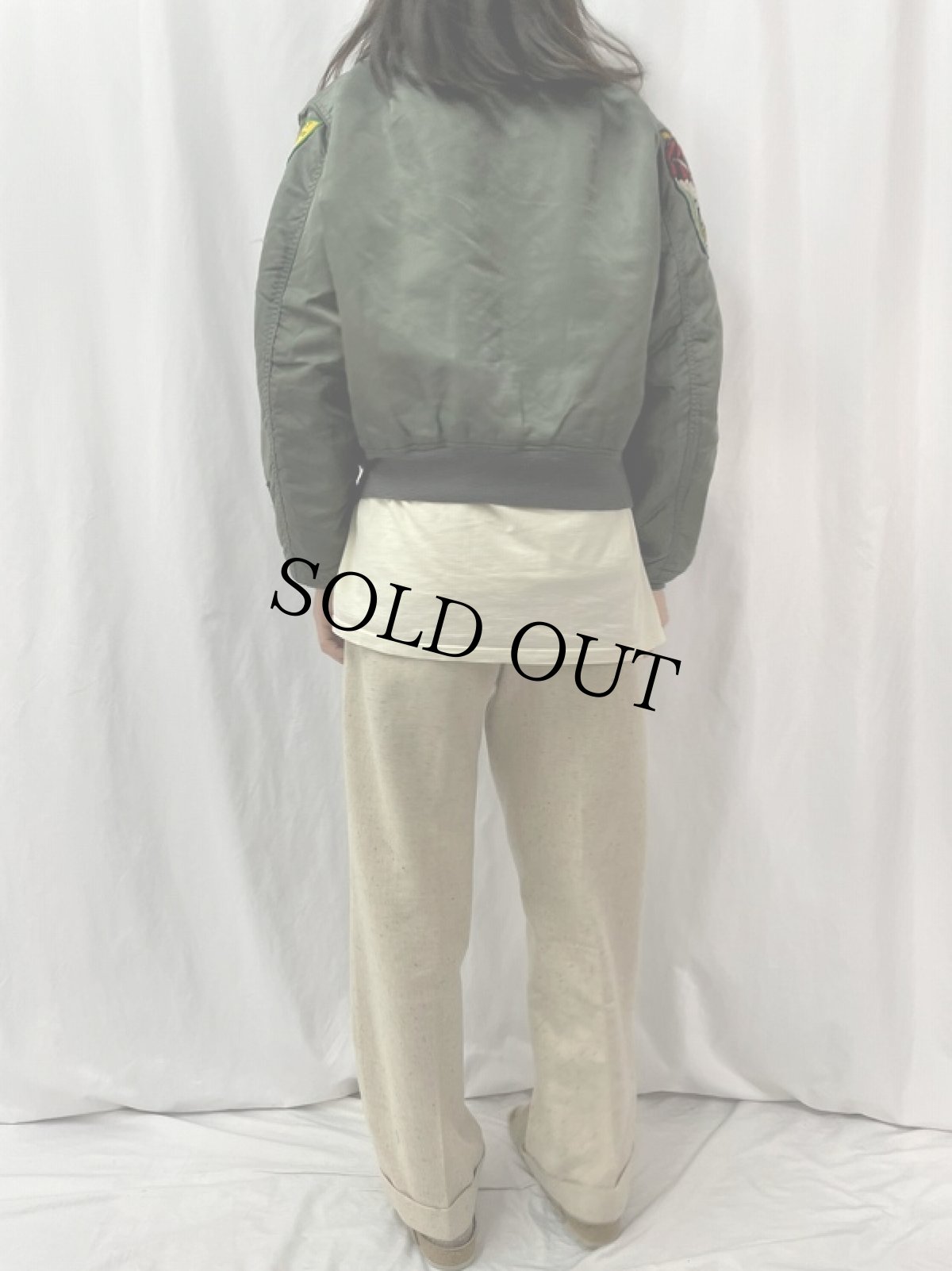 画像4: 70's USAF MA-1 E-Type パッチ付き フライトジャケット LARGE (4)