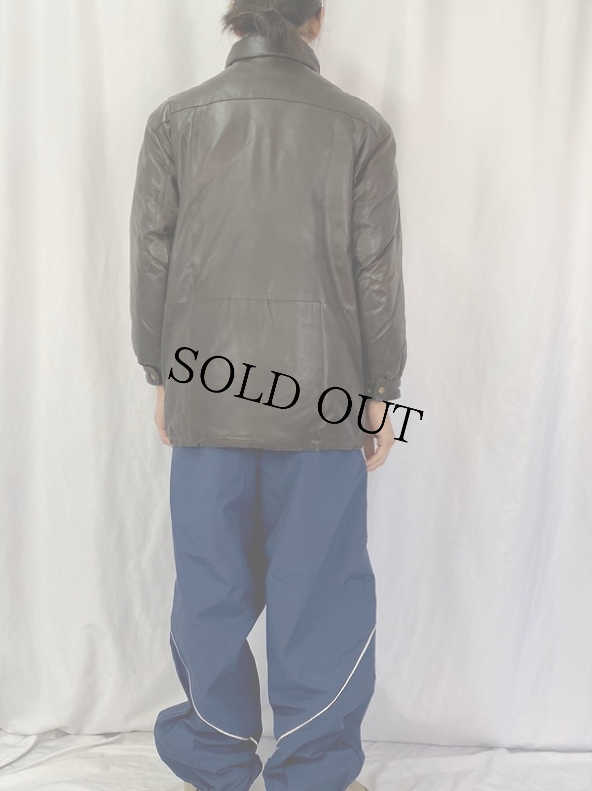 画像4: 70〜80's Eddie Bauer 中綿入り レザージャケット (4)