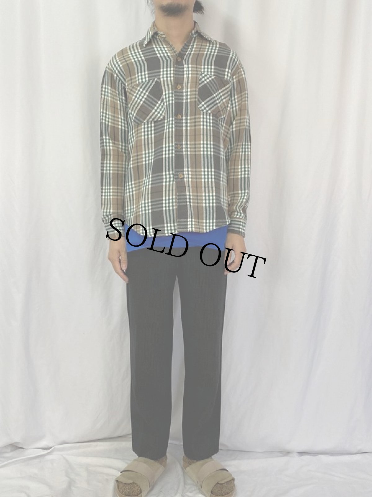 画像2: 80's BIGMAC チェック柄 ヘビーネルシャツ M (2)