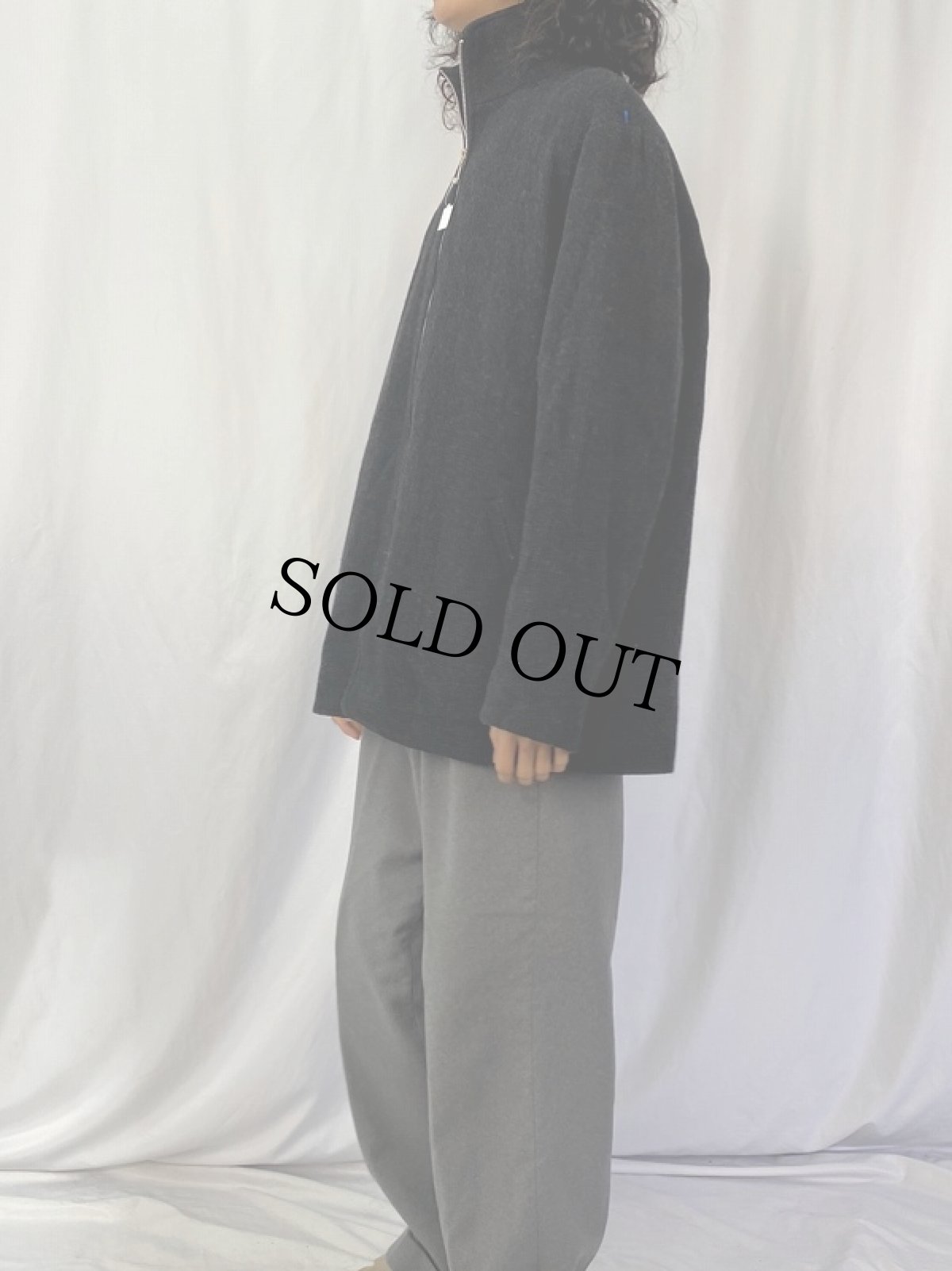 画像3: デザイン ハイネックジップジャケット BLACK (3)