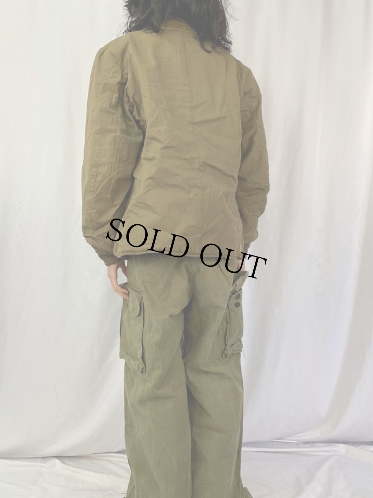 画像4: 40's U.S.ARMY M-43 フィールドジャケット ヘリンボーンサテンライナー 44R (4)