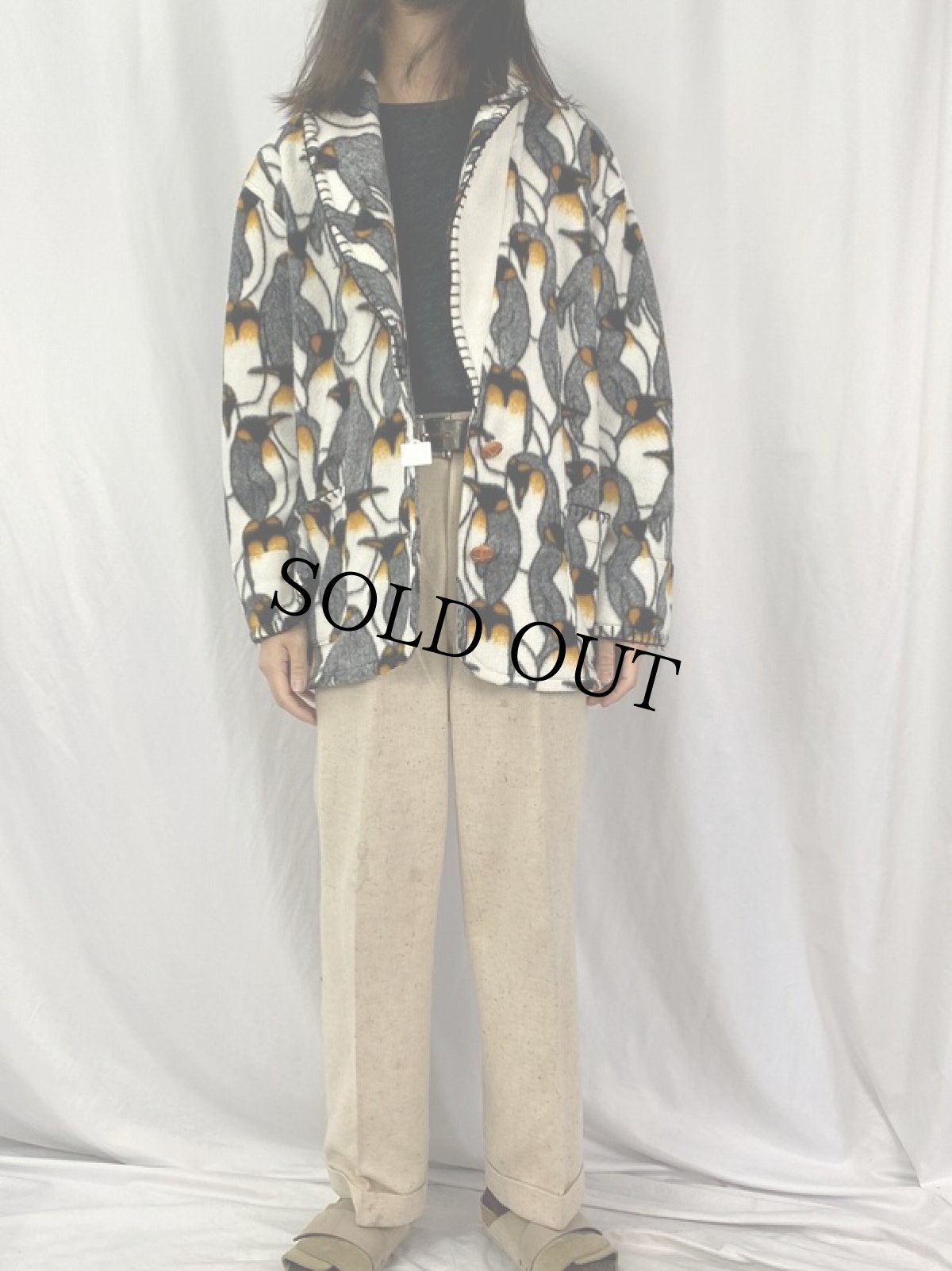 画像2: By Delane ペンギン柄 ブランケットジャケット  (2)