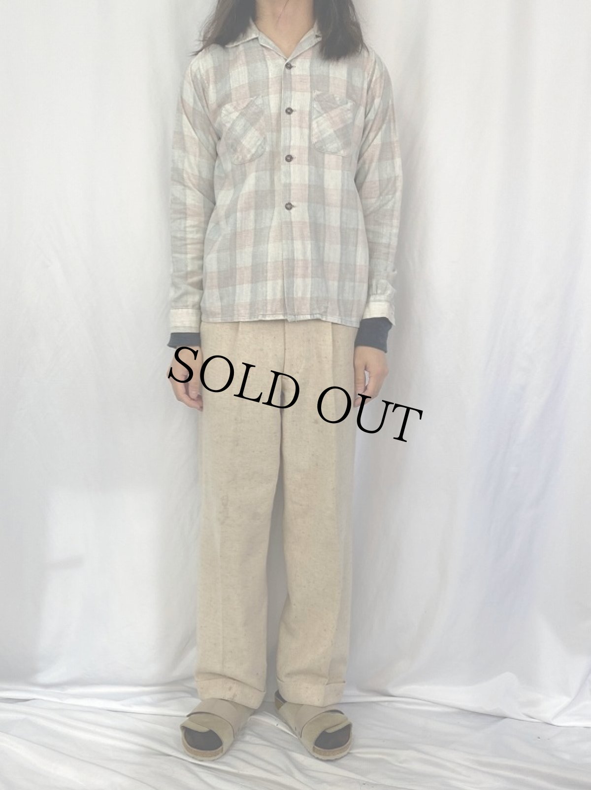 画像2: 60's PENNY'S SANFORAZED チェック柄 プリントネルシャツ SIZE18 (2)