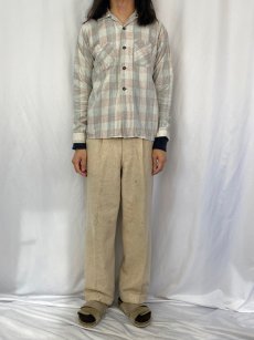 画像2: 60's PENNY'S SANFORAZED チェック柄 プリントネルシャツ SIZE18 (2)