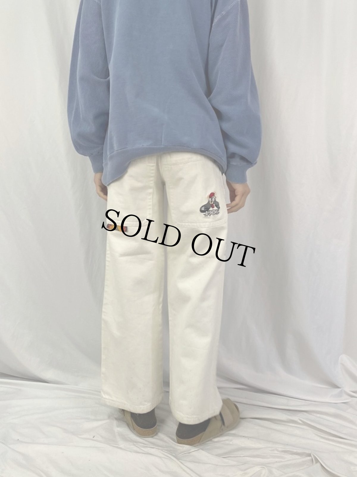 画像4: JYNX Jeans USA製 刺繍デザイン ホワイトデニムパンツ W27 (4)