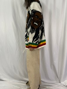 画像3: Bob Marley エクアドル製 シャギーニットジップパーカー XL (3)