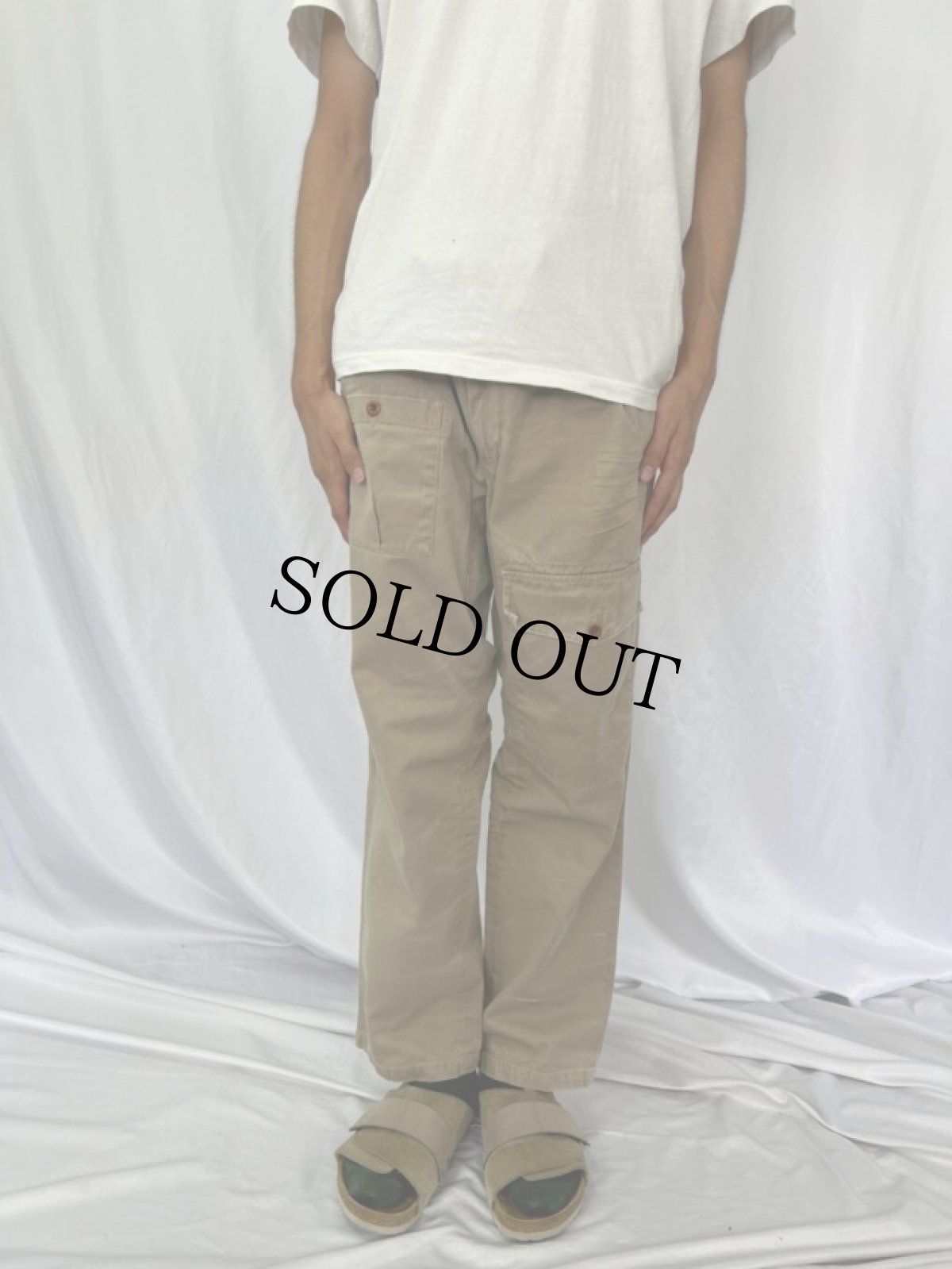 画像2: POLO Ralph Lauren "ROYAL ARMY グリーンデニムタイプ" カーゴパンツ 38/30 (2)