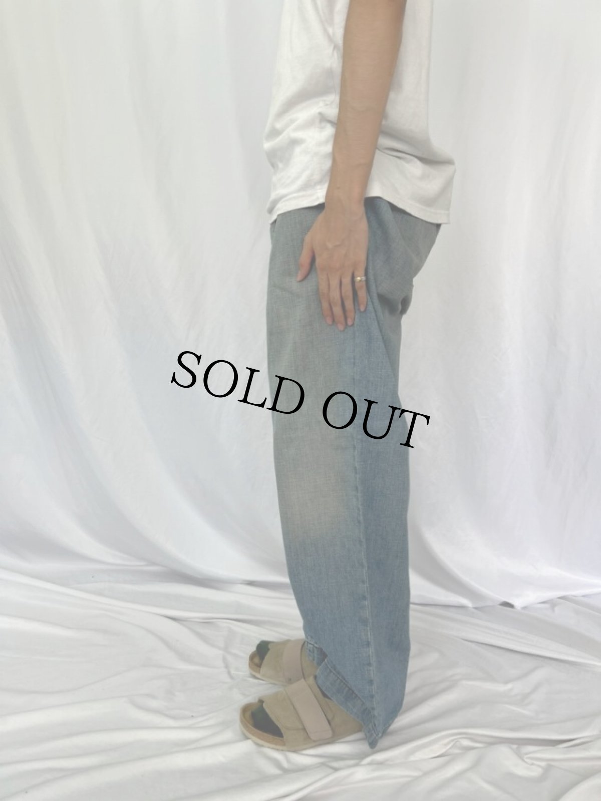 画像4: POLO Ralph Lauren DUNGAREES "M-41 Chino Type" デニムトラウザーズ フラッシャー付き W36 (4)