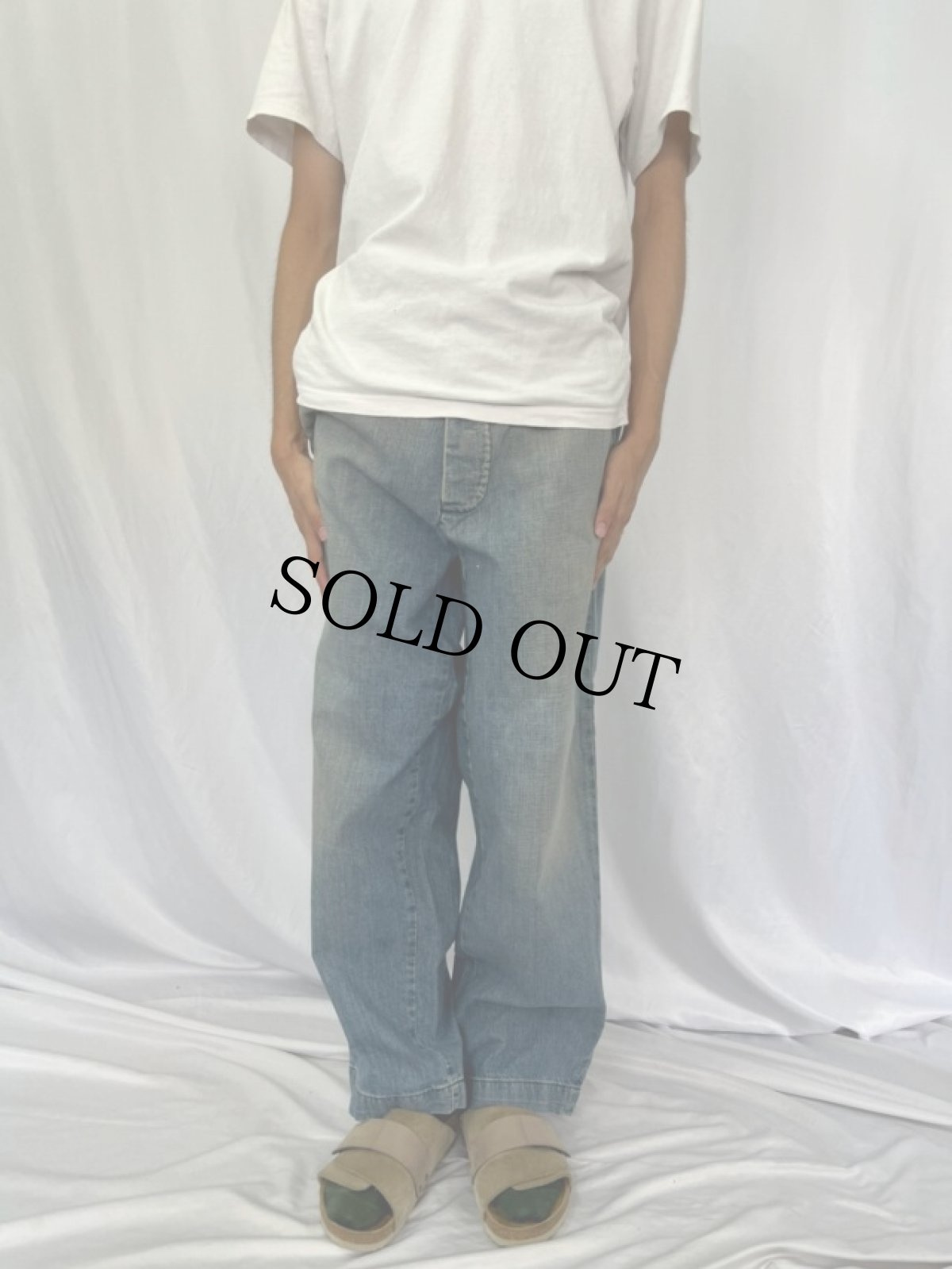 画像3: POLO Ralph Lauren DUNGAREES "M-41 Chino Type" デニムトラウザーズ フラッシャー付き W36 (3)