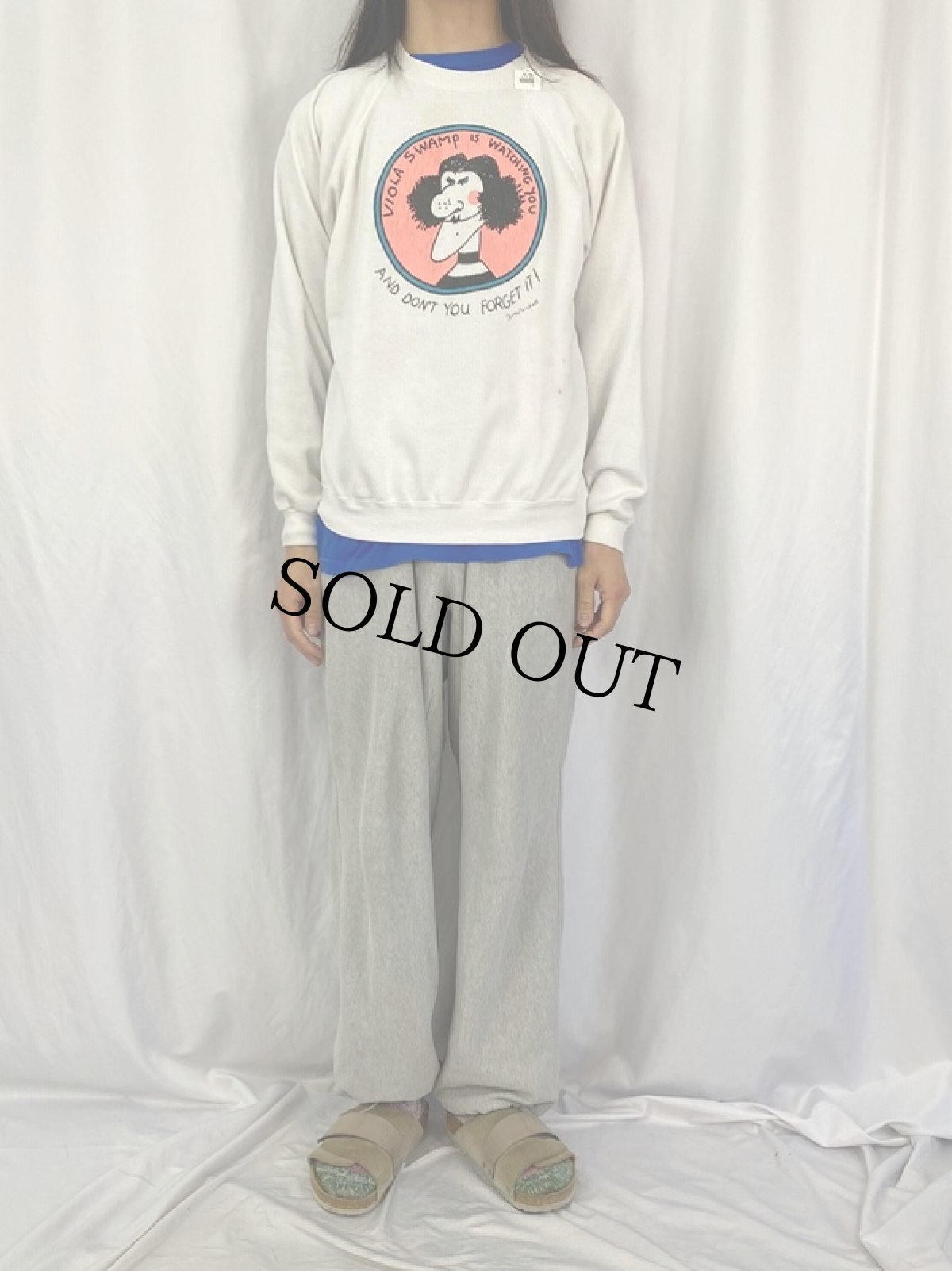 画像2: 80's James Marshall USA製 イラストプリントスウェット XL (2)