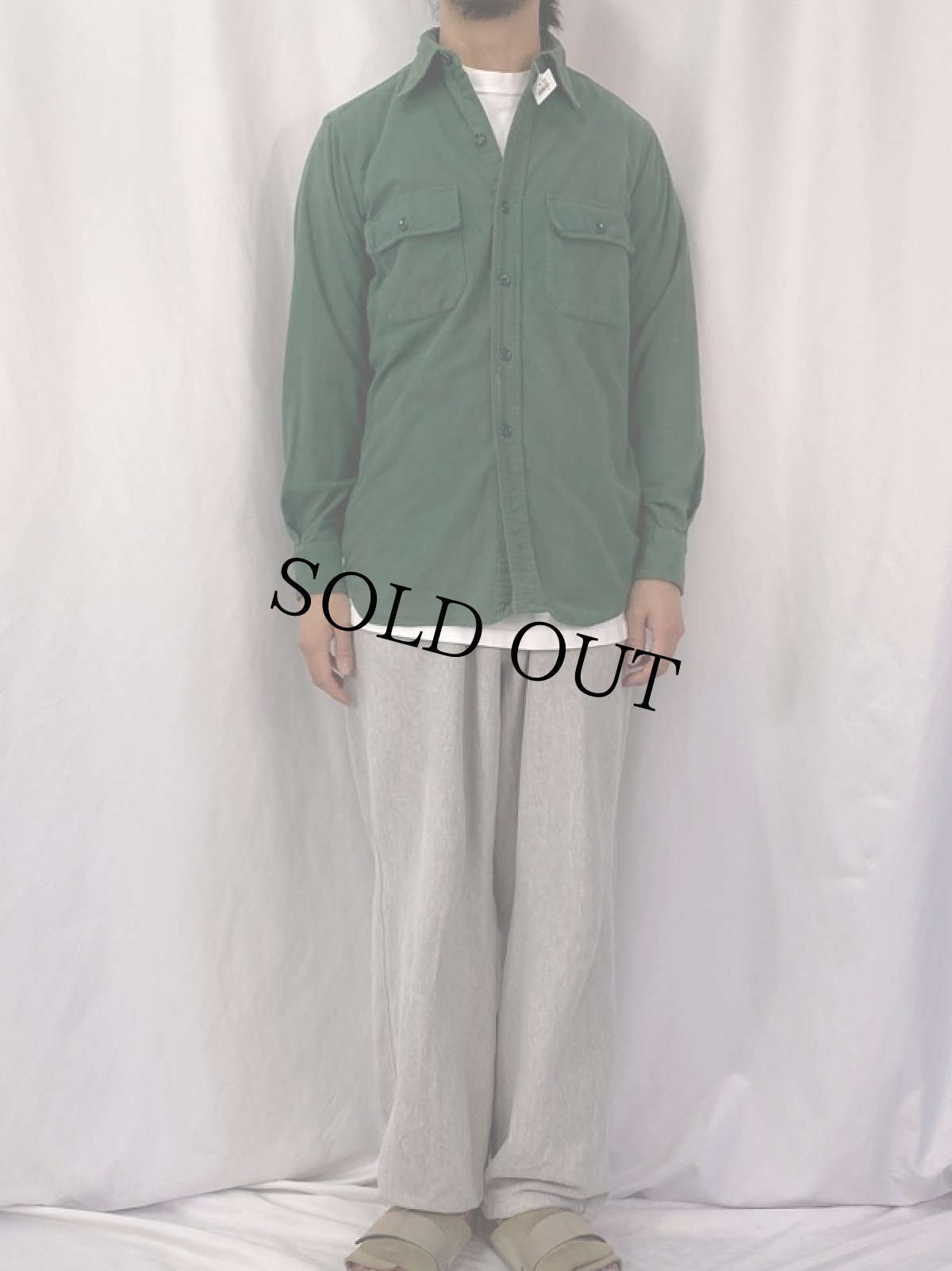 画像2: 60's L.L.Bean 筆記体タグ シャモアクロスシャツ SIZE15 (2)