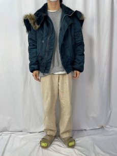 画像2: 民間品 ALPHA INDUSTRIES,INC. N-2B USA製 フライトジャケット XL NAVY (2)