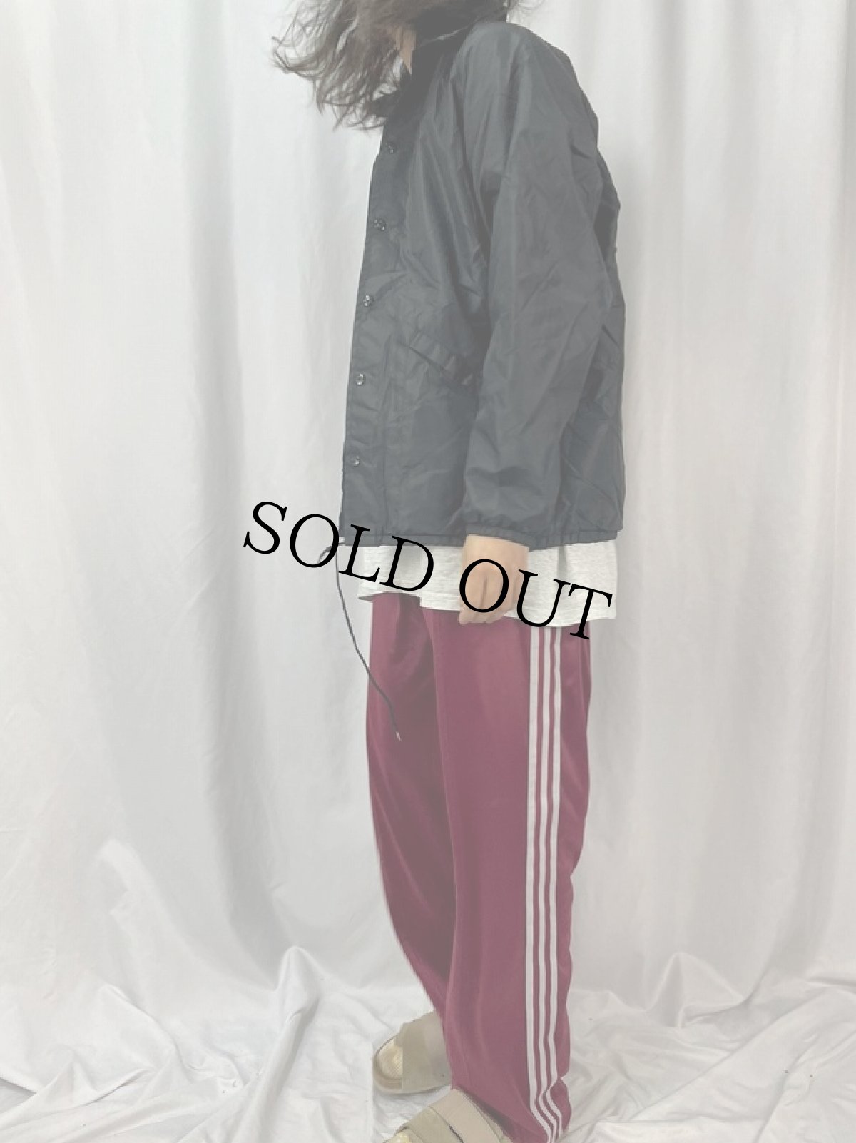 画像3: 〜80's King Louie PRO FIT USA製 チェーン刺繍 ナイロンコーチジャケット M BLACK (3)