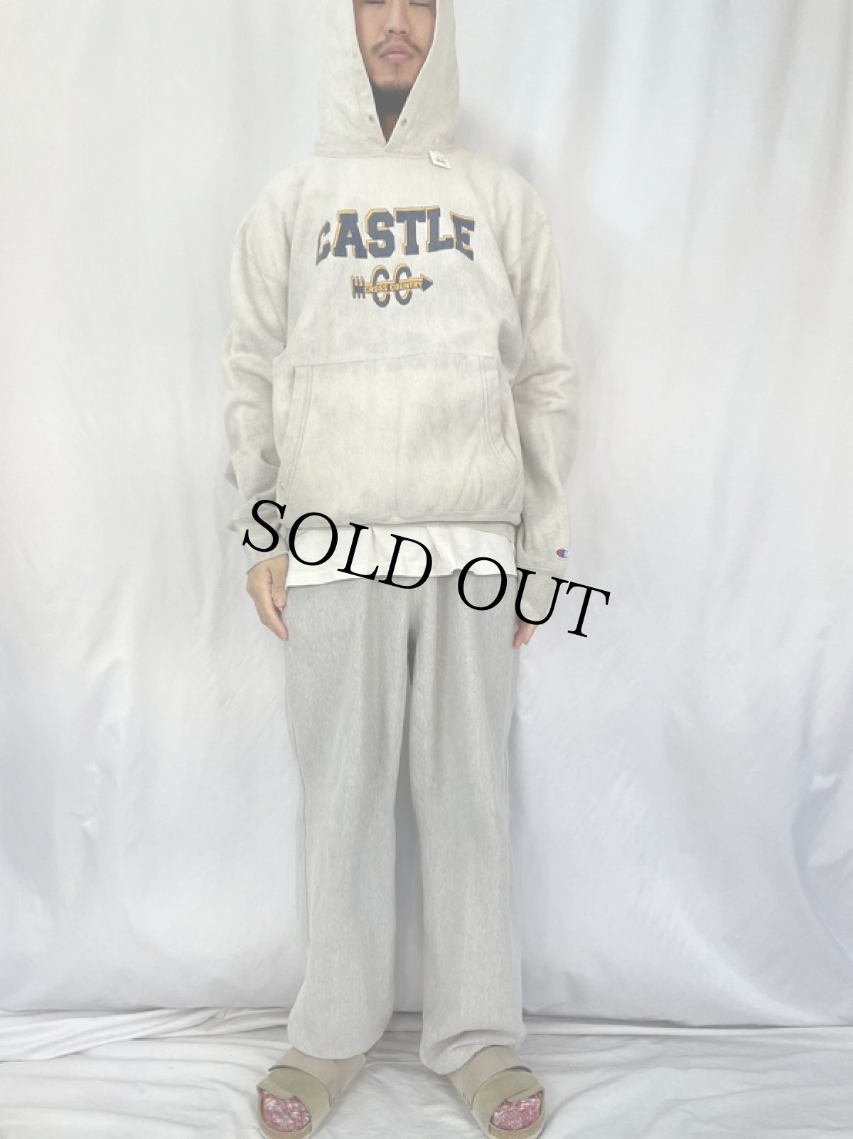 画像2: Champion PREMIUM REVERSE WEAVE "CASTLE" プリントスウェットフーディ  (2)