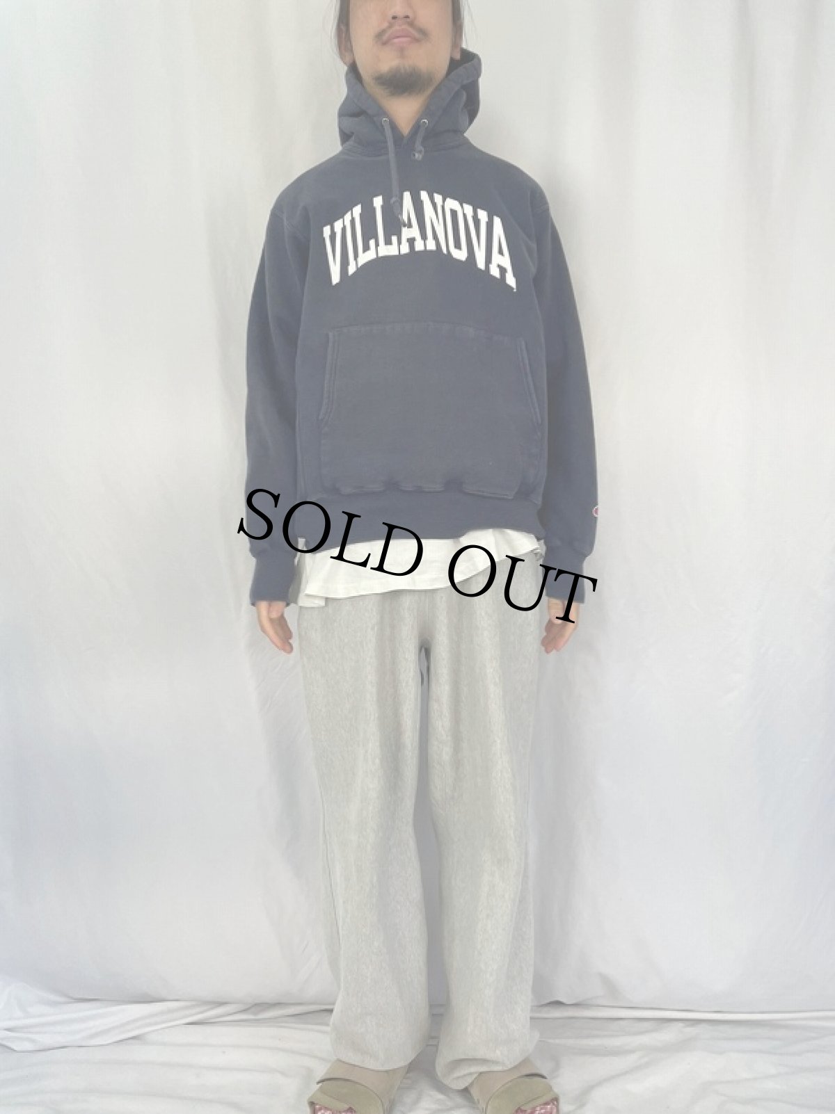 画像2: Champion ORIGINAL REVERSE WEAVE "VILLANOVA" プリントスウェットフーディ M (2)