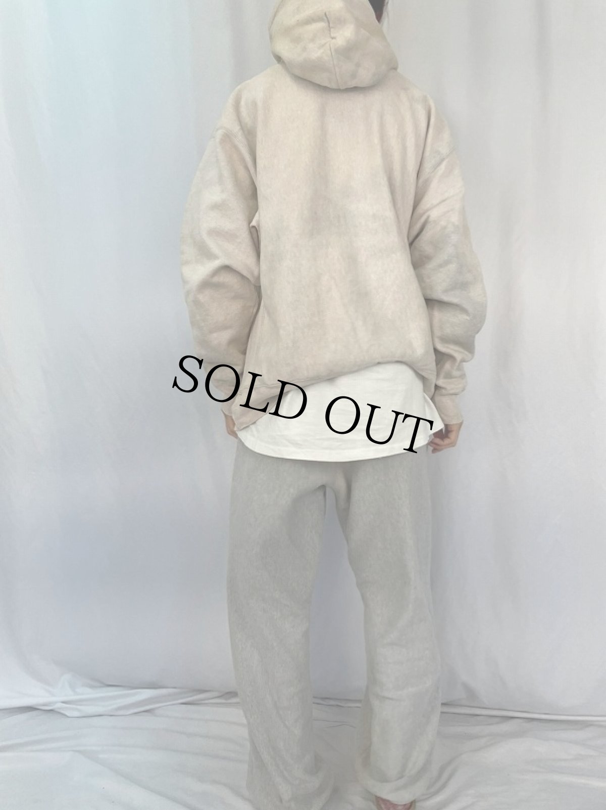 画像4: Champion PREMIUM REVERSE WEAVE ブリーチ加工 プリントスウェットフーディ XL (4)