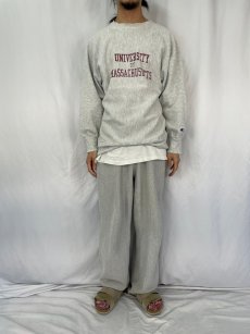 画像2: 90's Champion REVERSE WEAVE USA製 "UNIVERSITY OF MASSACHUSETTS" プリントスウェット XL (2)