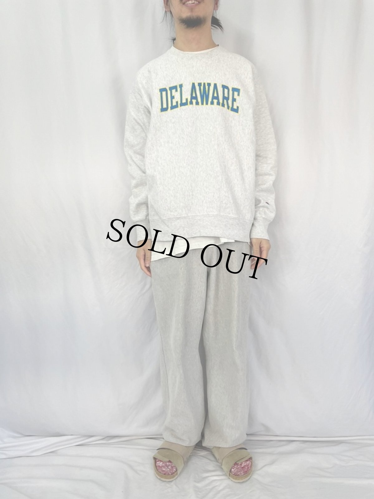 画像2: Champion REVERSE WEAVE "DELAWARE" プリントスウェット L (2)