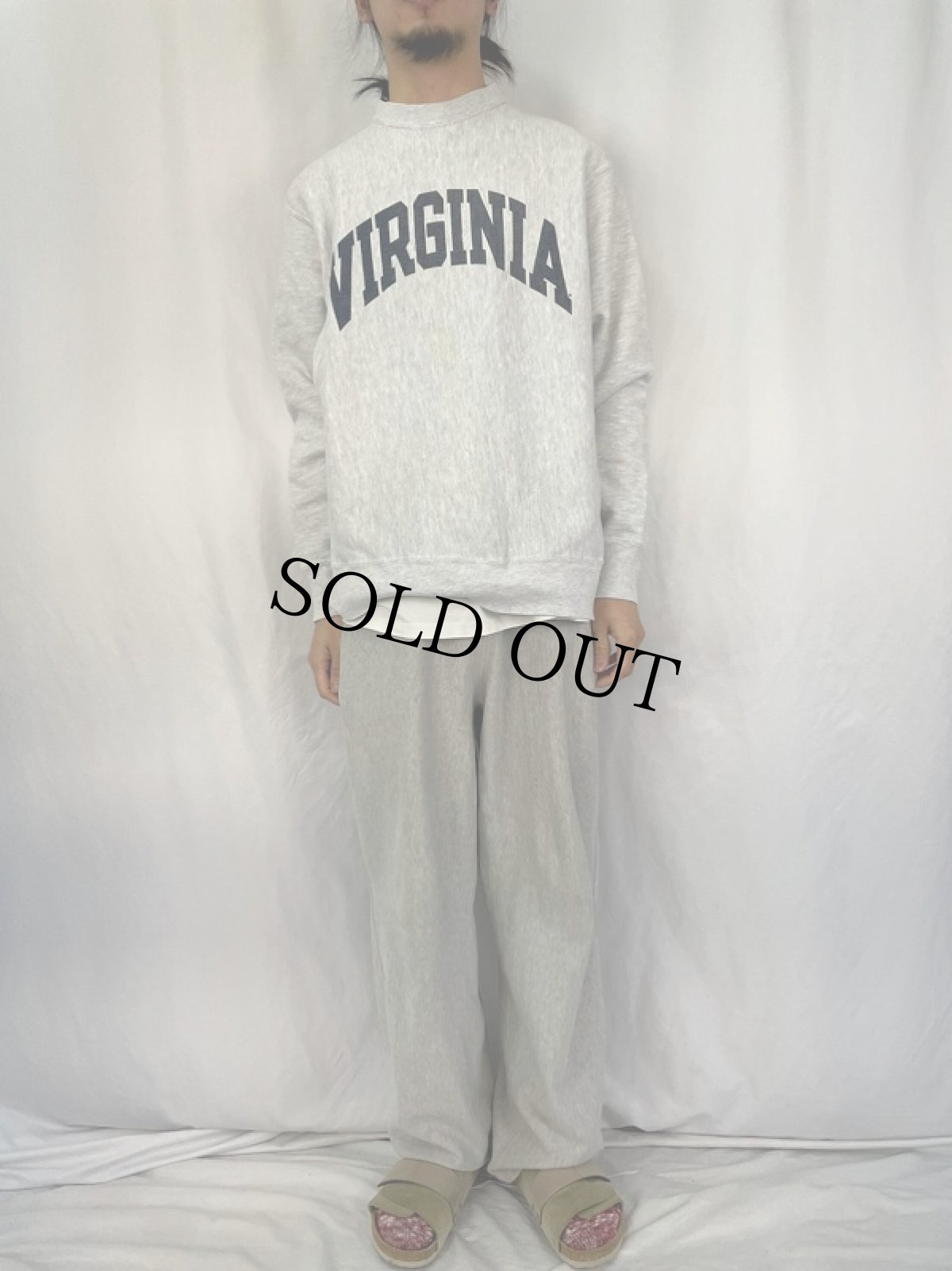 画像2: Champion ORIGINAL REVERSE WEAVE "VIRGINIA" プリントスウェット M (2)