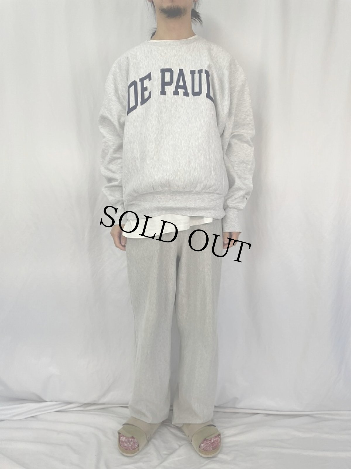 画像2: Champion REVERSE WEAVE "DE PAUL" プリントスウェット XL  (2)