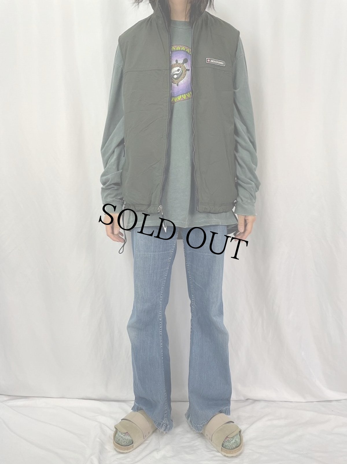 画像2: ABERCROMBIE＆FITCH ナイロン×フリース リバーシブルベスト L (2)